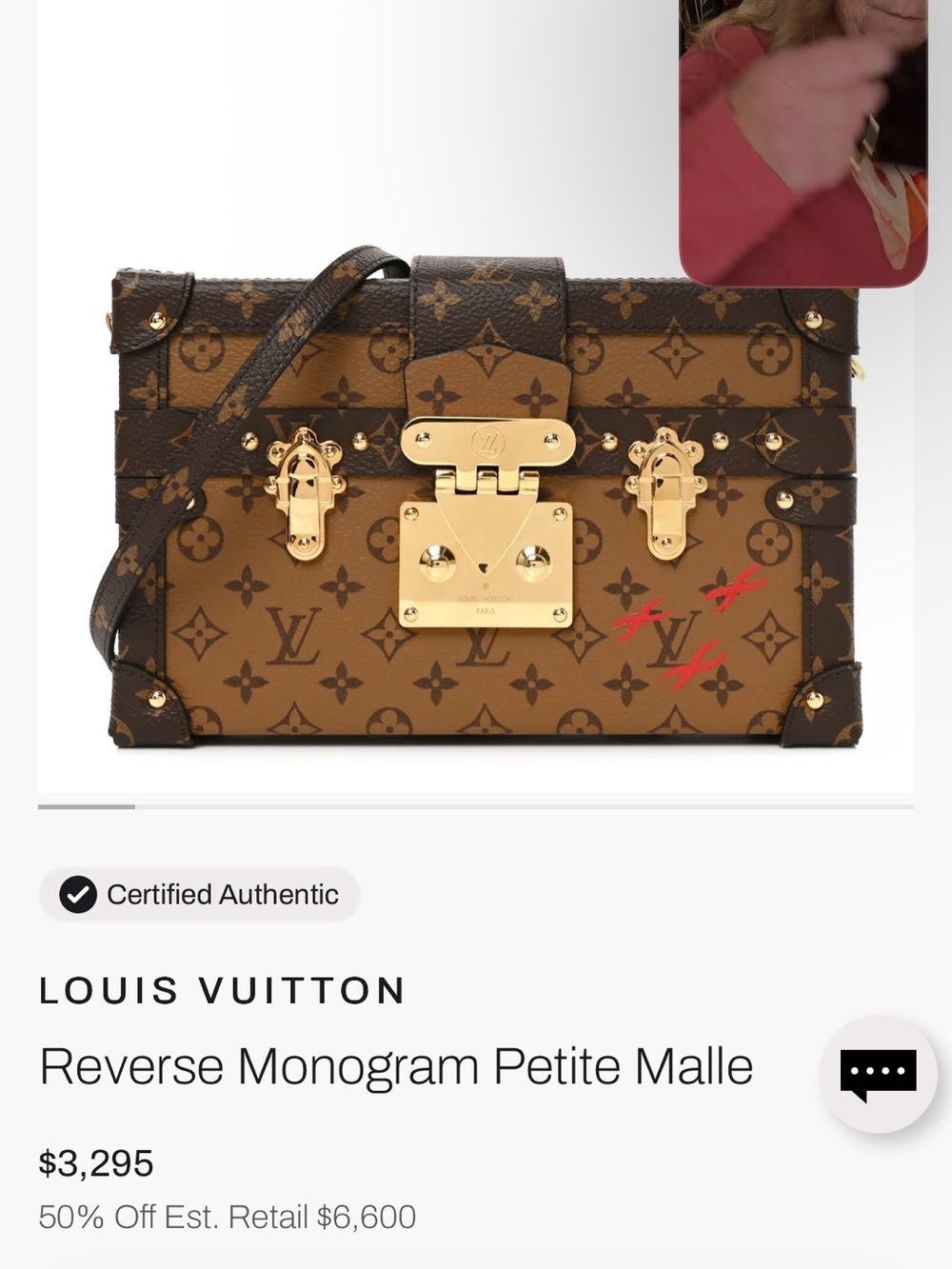 Louis Vuitton Reverse Monogram Petite Malle Trunk Shoulder Bag in Brown
